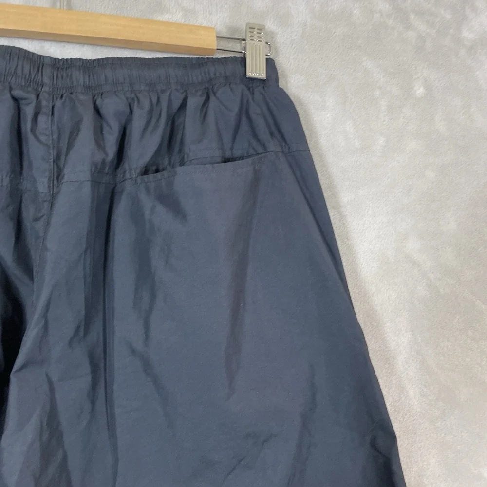Vtg Y2K Nike Track Pants Mens Medium Black Orange Lined Logo Techno 2000s Nylon